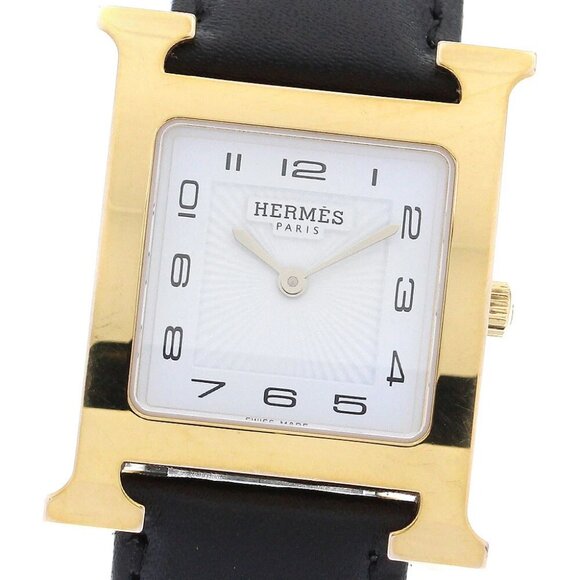 HERMES H watch HH1.510 white Dial Quartz Boy's Watch - Picture 1 of 6